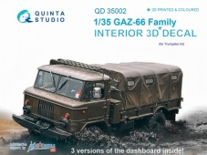 QD35002 3D Декаль интерьера кабины для семейства ГAЗ-66 (для любых моделей)